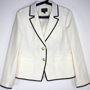 J.Crew Collection Womens 8 Shrunken Fit Contrast Trim Blazer G1387